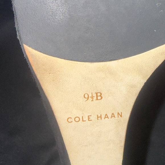 Cole Haan Black Suede Rounded-Toe Heels - Picture 3 of 3